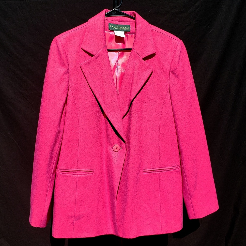 Harve Benard Bright Pink Fitted Blazer - 12